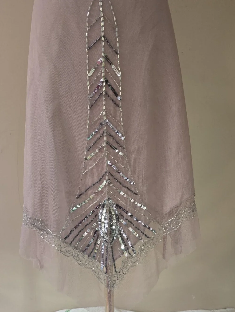 Wet Seal Mauve Asymmetrical Sequin Hem Skirt - Picture 9 of 12